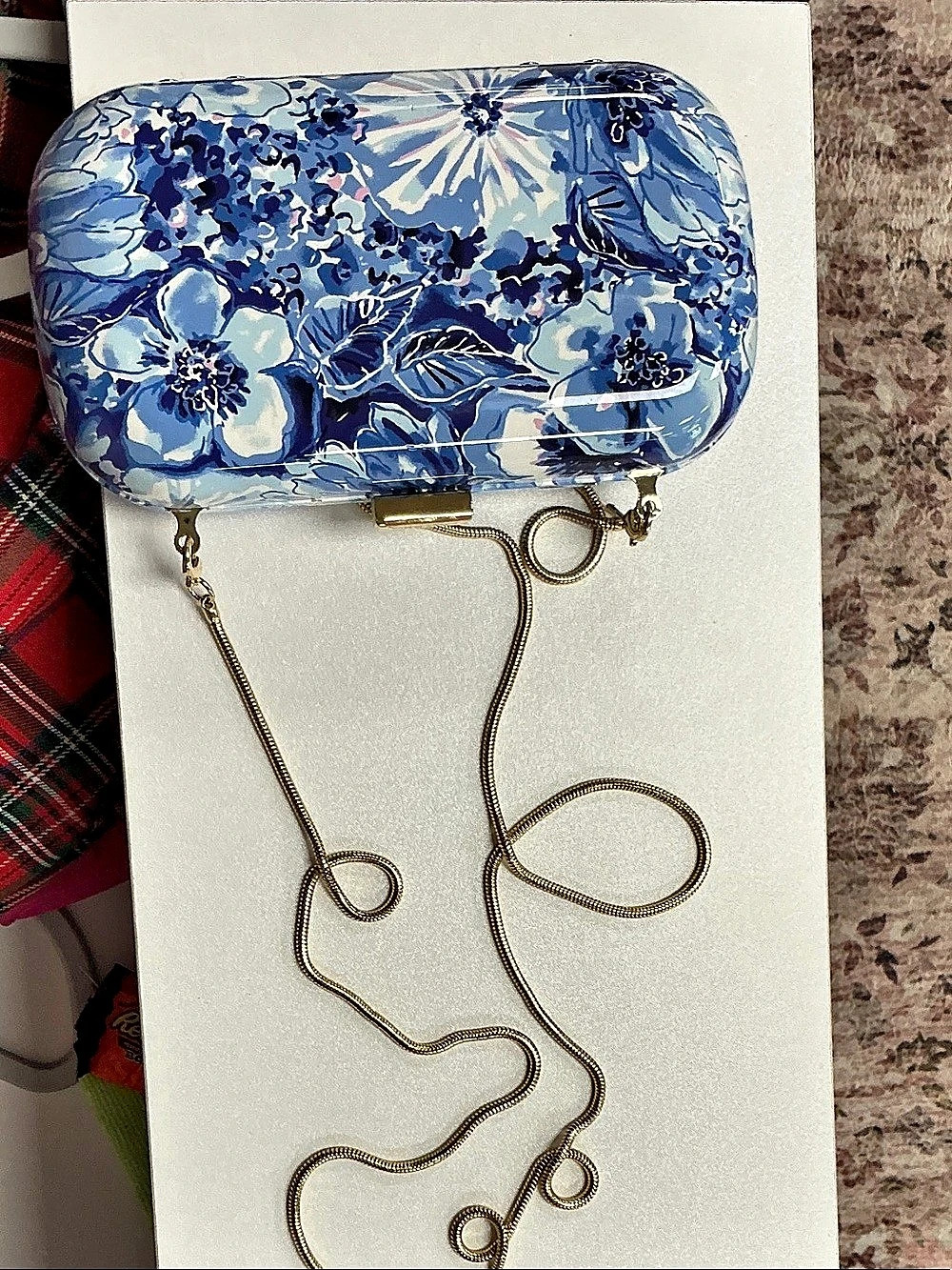 Lilly Pulitzer Floral Clutch in Blue & White
